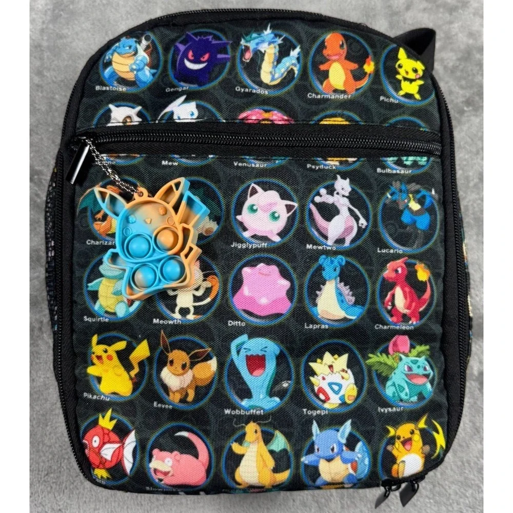 Pokemon Grid Insulated Multipocket School Lunch Bag Retro Rare Anime Y2K Pikachu